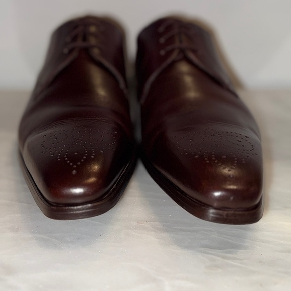 Magnanni Reko Medallion Toe Derby Shoes Brown Leather 11.5M Made in Spain-20420 - Picture 7 of 16